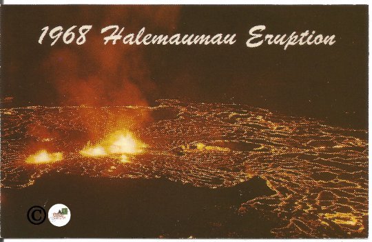 Vintage Postcard Halemaumau Eruption 1967 Kilauea Volcano Hawaiian Hawaii