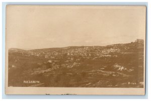 c1920's Aerial View Of Nazareth Israel  RPPC Photo Unposted Vintage Postcard