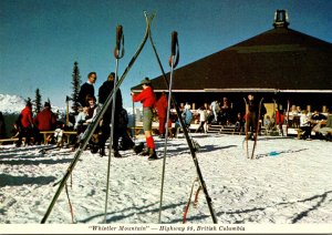 Canada British Columbia Whistler Mountain Skiers Round-House At Top Of The Ch...