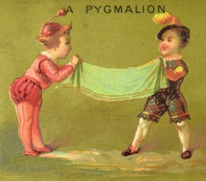 1870's-80's A Pygmalion Circus Performers, Grand Magasins Paris Trade Card F85