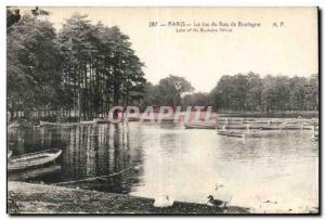 Paris Postcard Old Lake Bois de Boulogne