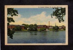 WI St Norbert College W De Pere Wisconsin Linen Postcard near Green Bay