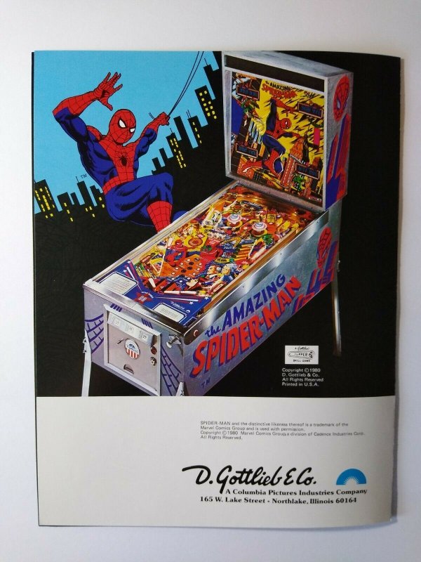 The Amazing Spider-Man Pinball Flyer Original NOS 1980 Gottlieb Marvel Comic  