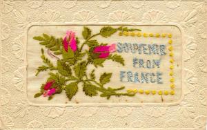 Embroidered Silk  - Souvenir from France