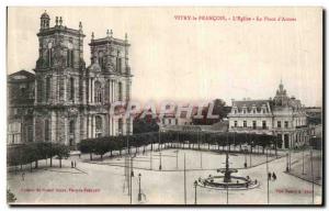 Old Postcard Vitry Le Francois The Church Square of Weapons