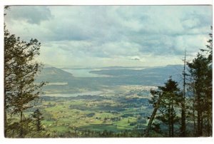 Cowichan Valley, Duncan, BC, Vintage 1971 Chrome Aerial View Postcard, Slogan