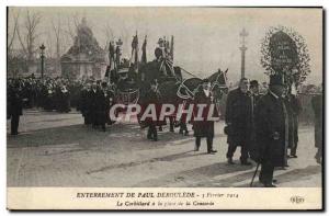 Postcard Old Burial Paul Deroulede February 3, 1914 The hearse at the Place d...