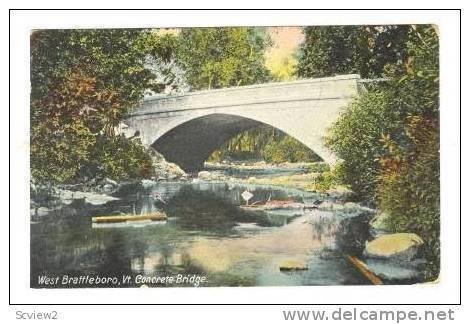 West Brattleboro, Vermont, Concrete Bridge, PU-1909