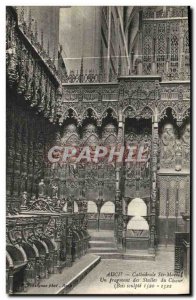 Old Postcard Auch Cathedrale Sainte Marie A fragment of the Choir Stalls