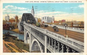 Cleveland Ohio 1931 Postcard High Level Bridge Showing Terminal Group & Tower