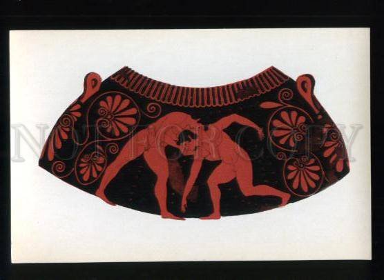 166121 GREECE OLYMPIA OLYMPIAD Nude Men WRESTLING postcard