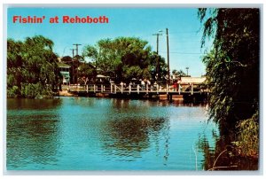 c1960 Young Anglers Trying Their Skill Lake Gerar Fishing Delaware DE Postcard