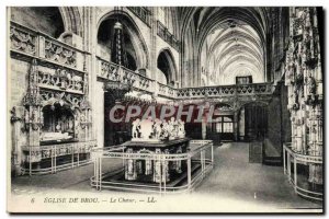 Old Postcard Bourg Brou Church Choir