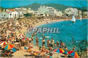 Postcard Modern Lloret de Mar, Costa Brava Beach Partial