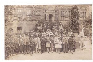 Group Photo, Heidelberg Castle, Germany, Vintage 1928 Real Photo Postcard RPPC