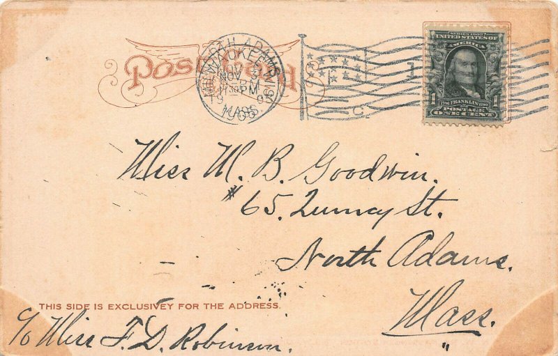 C. & N. W. Railway, Train Station, Milwaukee, WI, Early Postcard, Used in 1905