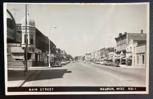 Mint Waupun WI USA RPPC Real Picture Postcard Main Street View