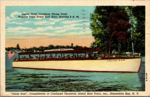 Vtg Uncle Sam Thousand Islands Boat Tour Alexandria Bay New York NY Postcard