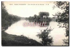 Old Postcard Park St Maur The Banks of the Marne