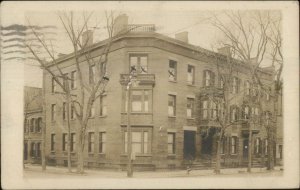 Apartment Bldg? Troy NY Cancel c1910 Real Photo Postcard