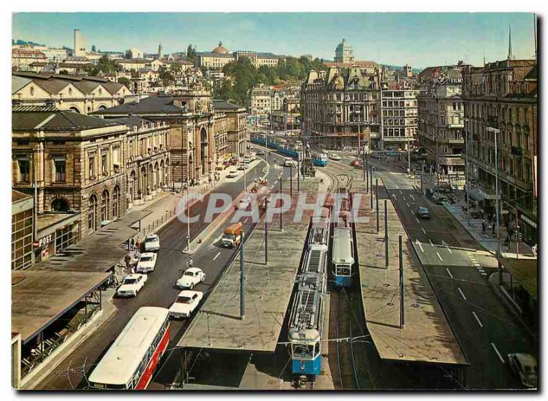 Postcard Modern Zuerich Bahnhofplatz