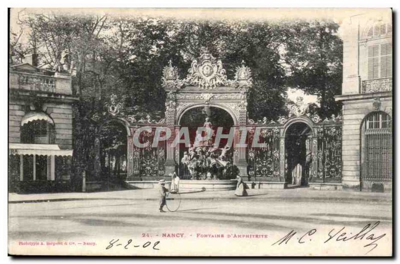 Nancy Postcard Old Fountain d & # 39amphitrite