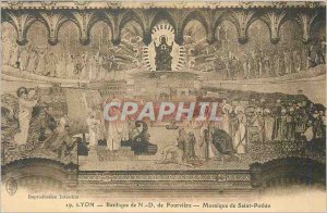 Postcard Old Lyon Basilica of Fourviere N D mosaic of Saint Pothinus