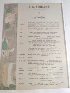 S.S. Lurline Vintage Lunch menus 1936