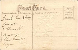 Christmas Angel Tree Silk Clothes c1900s-20s Postcard