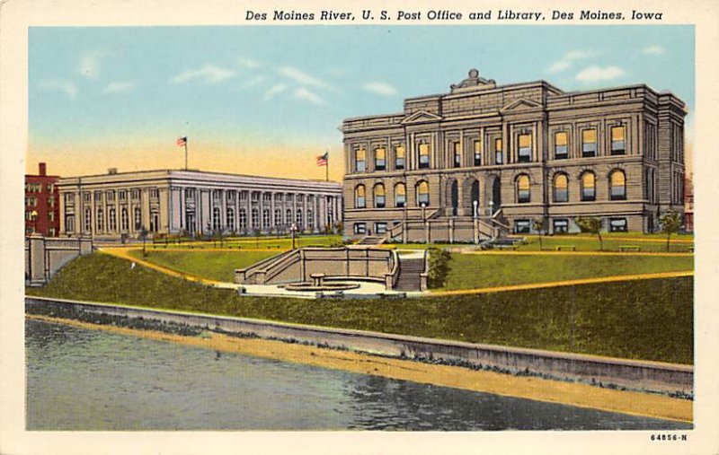 Des Moines River US Post Office, Library Des Moines, Iowa  