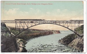 Grand Trunk Steel Single Arch Bridge Over Niagara River, New York, 1900-1910s