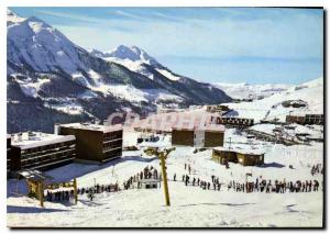 Postcard Modern Orcieres Merlette Telecabine Casse Blanche and the massive Au...