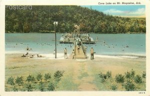 AR, Mount Magazine, Arkansas, Cave Lake, Beach Scene, Curteich No. 2B12-N