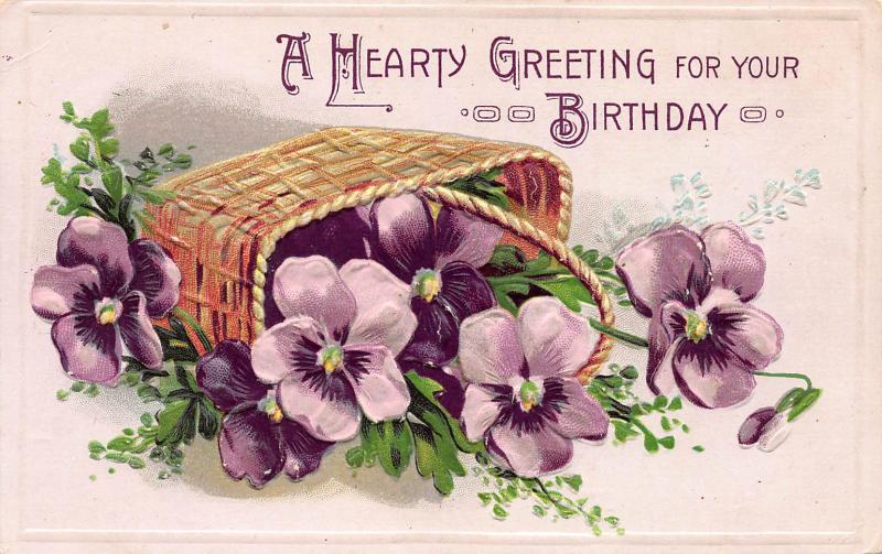 A Hearty Greeting For Your Birthday, Early Postcard, Used