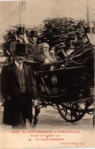 CPA CAEN - Fete Fédérale de Gymnastique La voiture Présidentielle (422191)