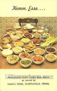 Komm Esse, Haag's Hotel - Shartlesville, Pennsylvania PA Postcard