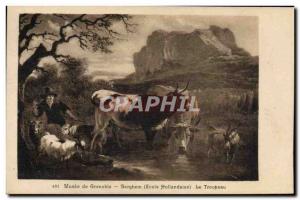 Old Postcard Musee de Grenoble Berghem The Cow herd