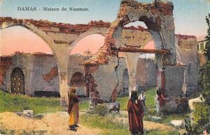 Damas Damascus Syria Maison de Naaman Ruins Antique Postcard J74718 