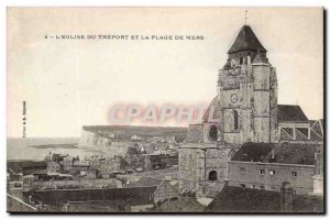 Treport - L & # 39Eglise and Place de Mers - Old Postcard