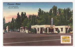 Cannon Motel US 50 95 Fallon Nevada 1940s Roadside America linen postcard