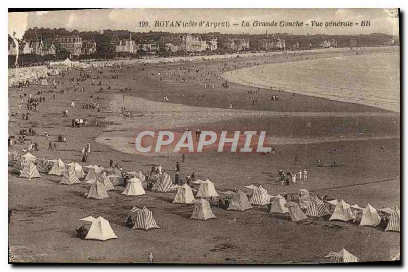 Old Postcard Royan La Grande Conche Vue Generale