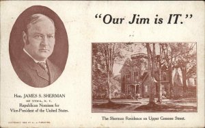 James Sherman Utica NY Republican Nominee US Vice President Campaign Postcard