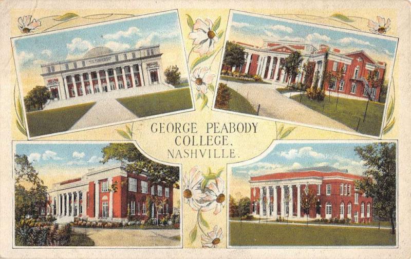 Nashville Tennessee George Peabody College Multiview Antique Postcard K12414