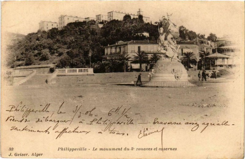 CPA AK Geiser 33 PHILIPPEVILLE Le monument du 3e zouaves ALGERIA (756674)