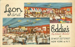 Baumann Leon & Eddie's World Famous Restaurant New York Postcard 21-1526
