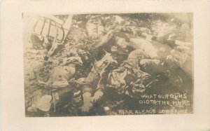 Postcard RPPC C-1918 Alsace Lorriane France dead German soldier miliary 23-11343