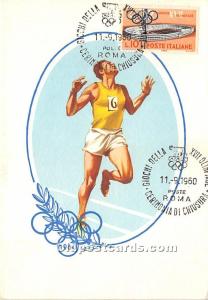 Running, 1960 Olympics Olympic 1960 Stamp on front 