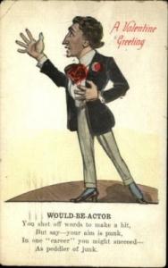 Vinegar Valentine Man Actor Acting c1910 Postcard