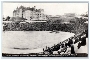 c1910's Tacoma Stadium Crowded People Tacoma WA RPPC Photo Antique Postcard 