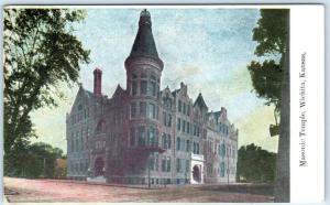 WICHITA, Kansas  KS   Fraternal  MASONIC TEMPLE  1909 Postcard